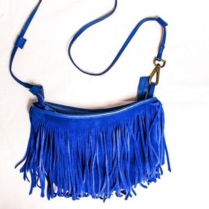 Street Level Blue Tassel Cross Body Bag